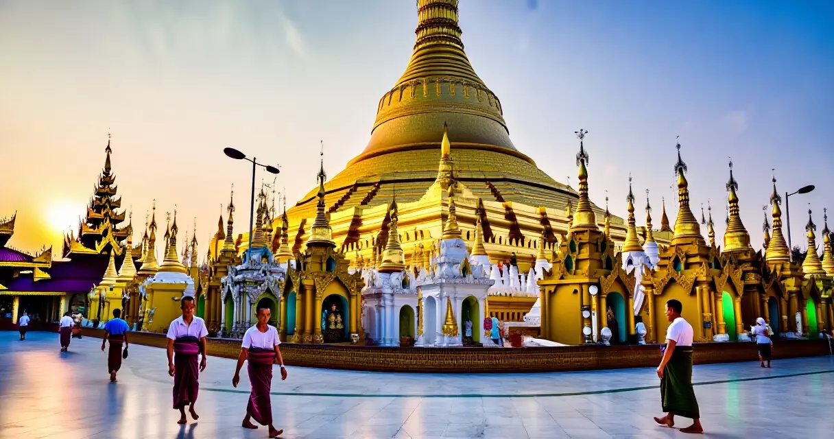 ရန်ကုန် ရွှေတိဂုံစေတီတော်ဝင်း မနက်ခင်းပိုင်း မြင်ကွင်း