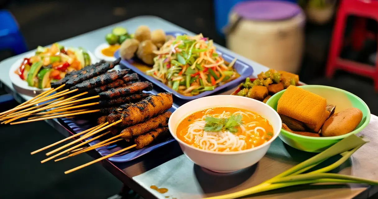 ရန်ကုန် ညစျေးတွင် ကြော်ကင် အစားအစာ မျိုးစုံ