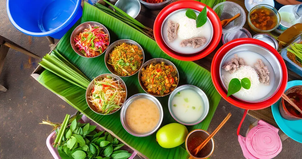 မြန်မာ ဒေသ အစားအစာ ဈေးကွက် &mdash; လပက်သုပ်နှင့် မိုဟင်းခါး